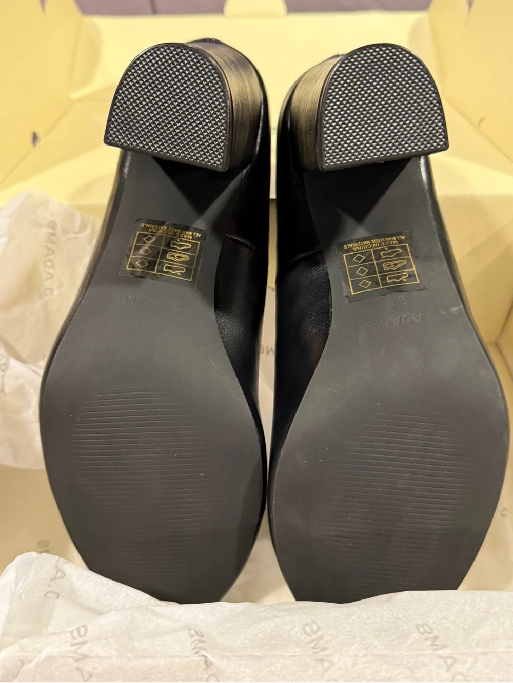 J Adams Black Leather Mary Jane Block Heels 8.5 Skippy